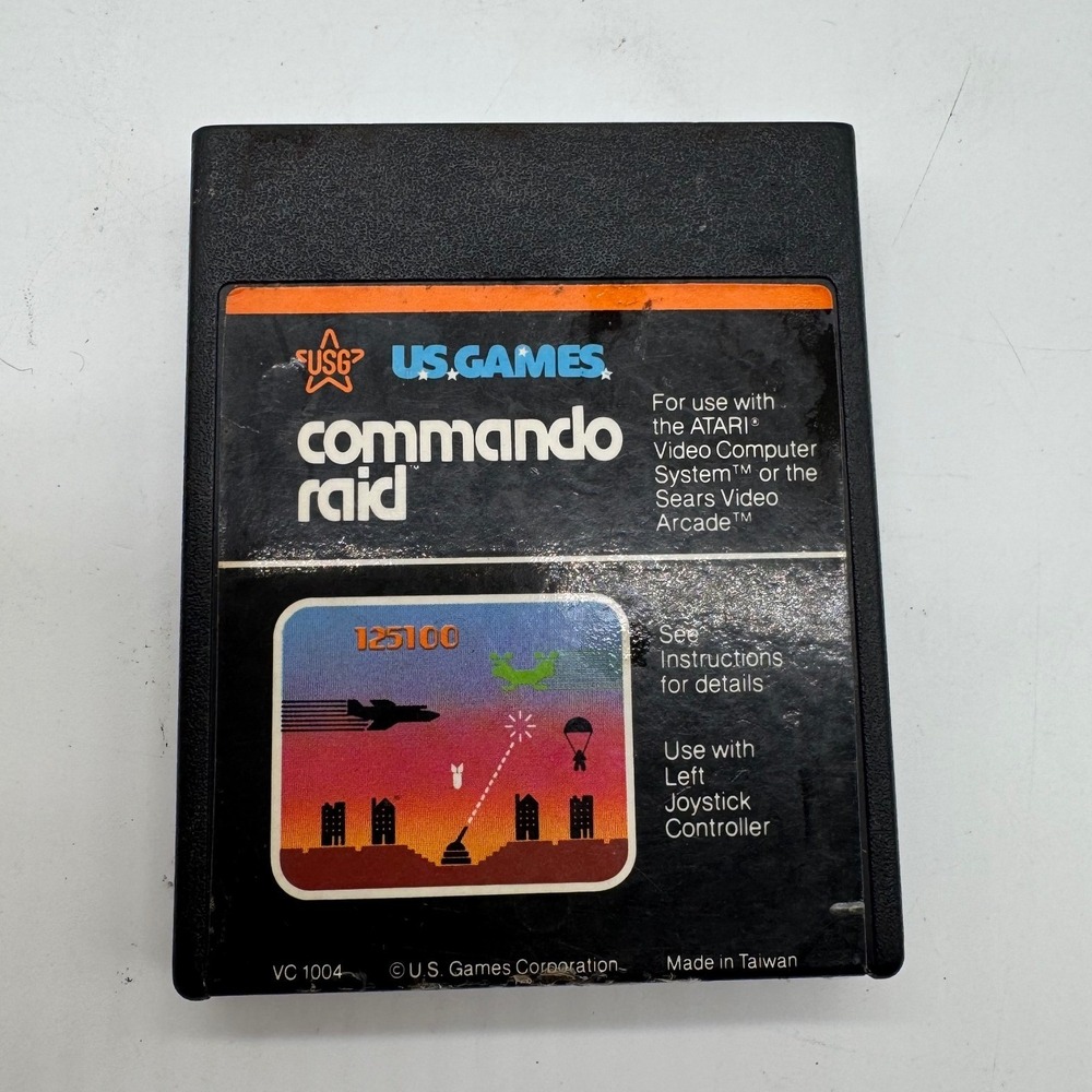 Atari 2600 Commando Raid US Games VC 1004 Vintage Video Game Cartridge 1982